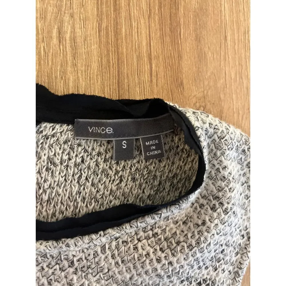 Vince Sweater Knit Sleeveless Sheath Dress Size S Gray Knee Length Academia - Picture 3 of 5